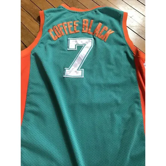 Flint Tropics Coffee Black #7 Semi Pro Movie Basketball Jersey Green X-Large XL